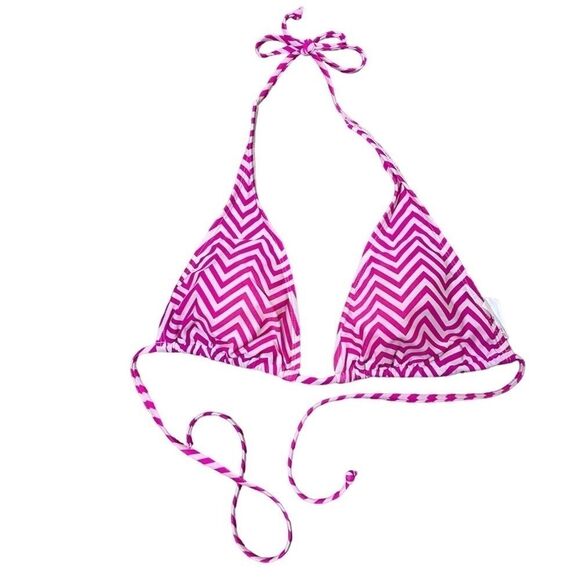 Old Navy Pink & White Stripe Triangle Cup Bikini Top - Picture 1 of 6